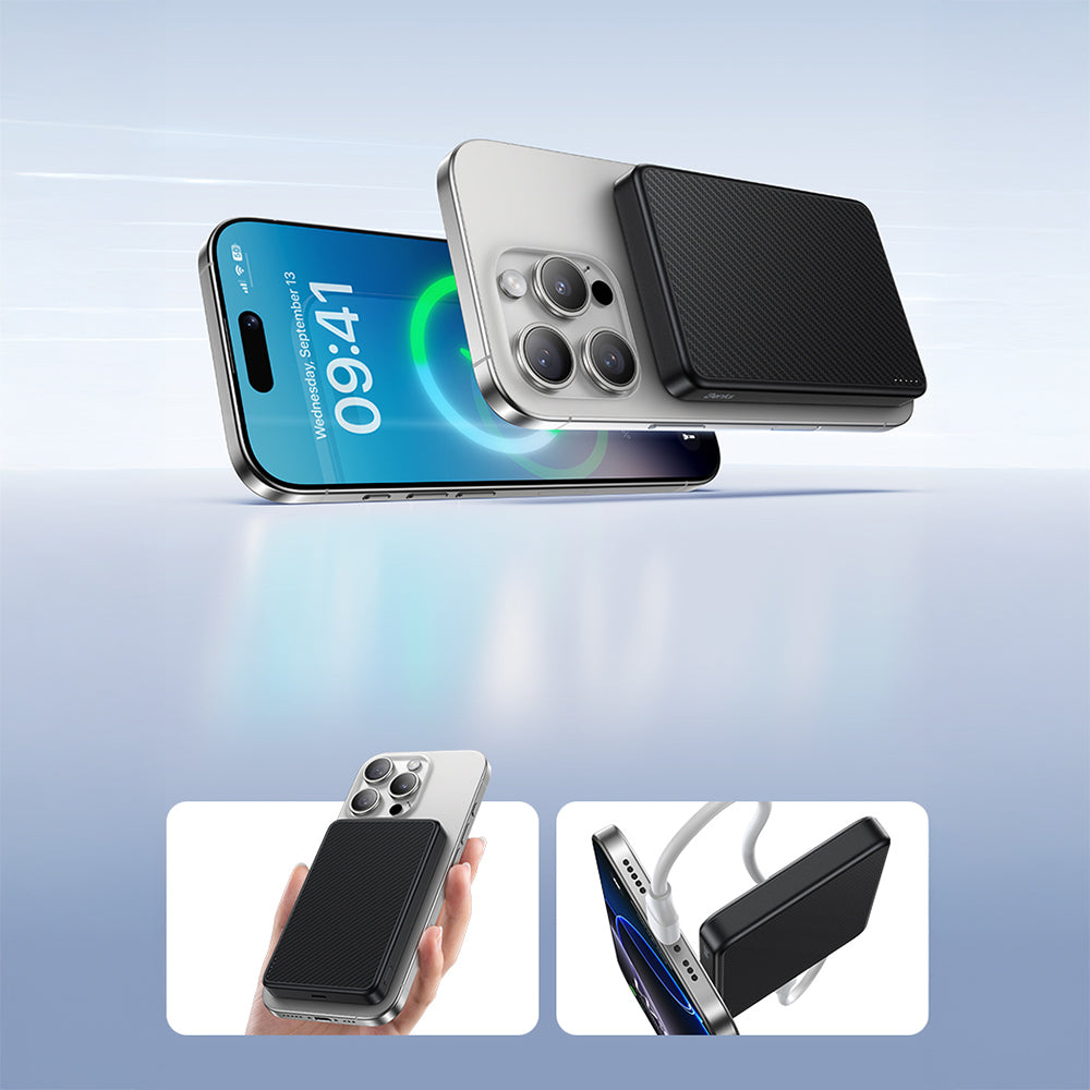 Benks MP17 ArmorGo M-safe Şarj Özellikli 600D Aramid Fiber Qi2 Teknolojili Powerbank 15W 10000mAh