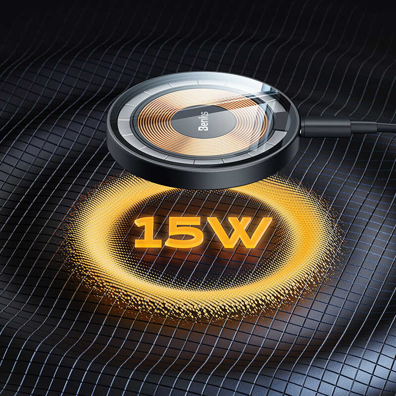 Benks W09 Şeffaf Görünümlü M-safe Wireless Şarj Aleti