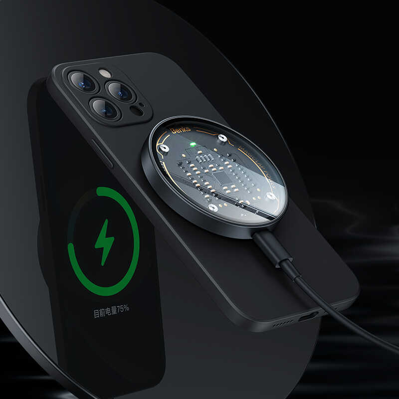 Benks W09 Şeffaf Görünümlü M-safe Wireless Şarj Aleti