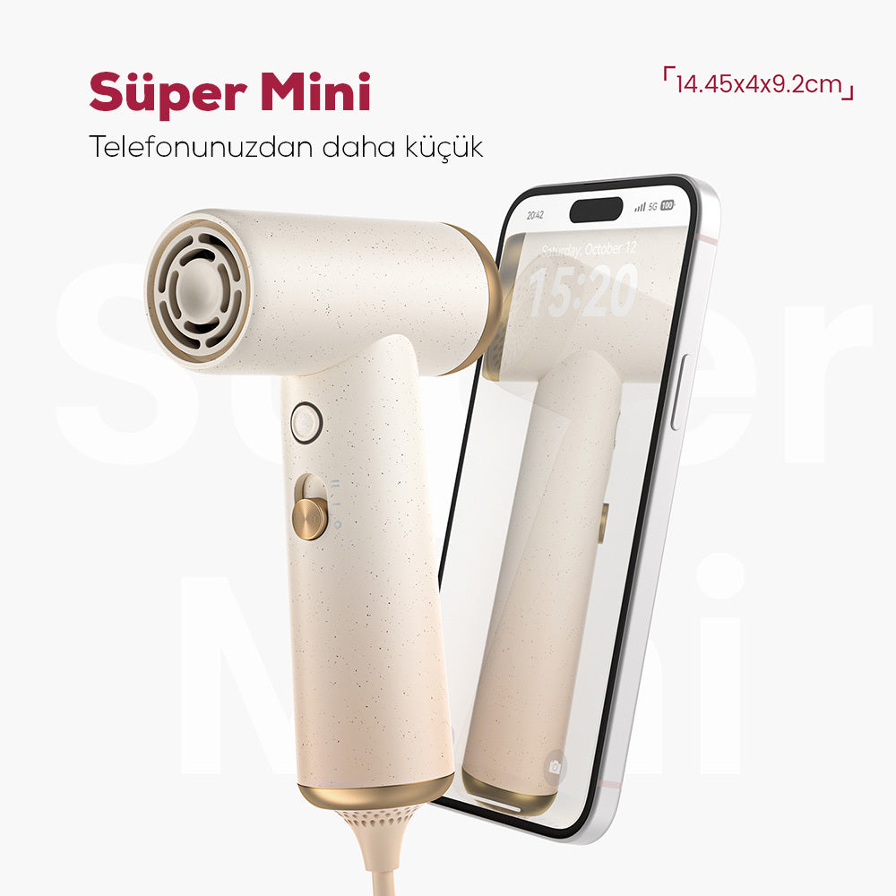 Coshare HP10E Mini Isı Dereceli LED Işıklı Saç Kurutma Fön Makinesi