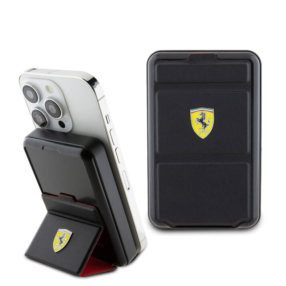 Ferrari 973WP Orijinal Lisanslı M-safe Şarj Özellikli Standlı Metal Logolu Powerbank 10.000mAh