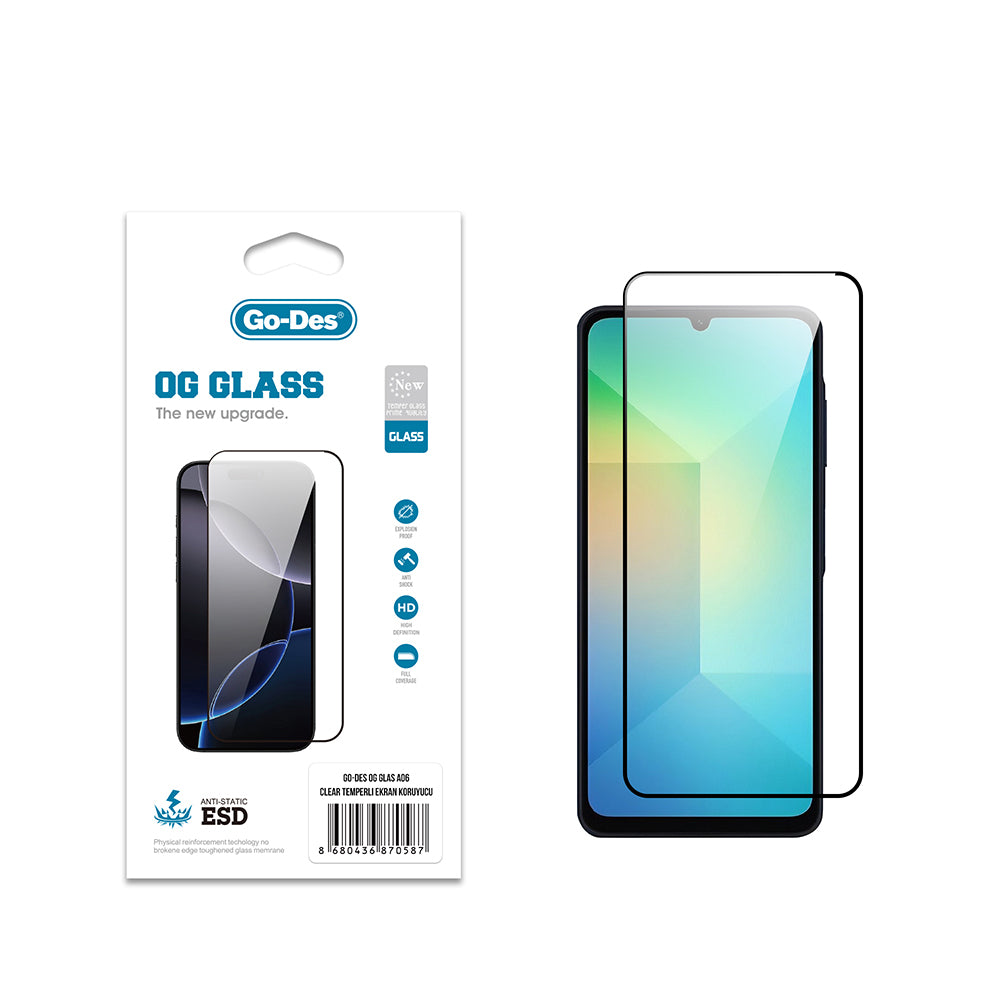 Galaxy A06 Go Des OG Glass Antistatik Temperli Cam Ekran Koruyucu