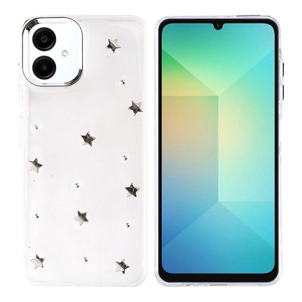 Galaxy A06 Kılıf Airbag Tasarımlı Simli Şeffaf Zore Kutup Kılıf