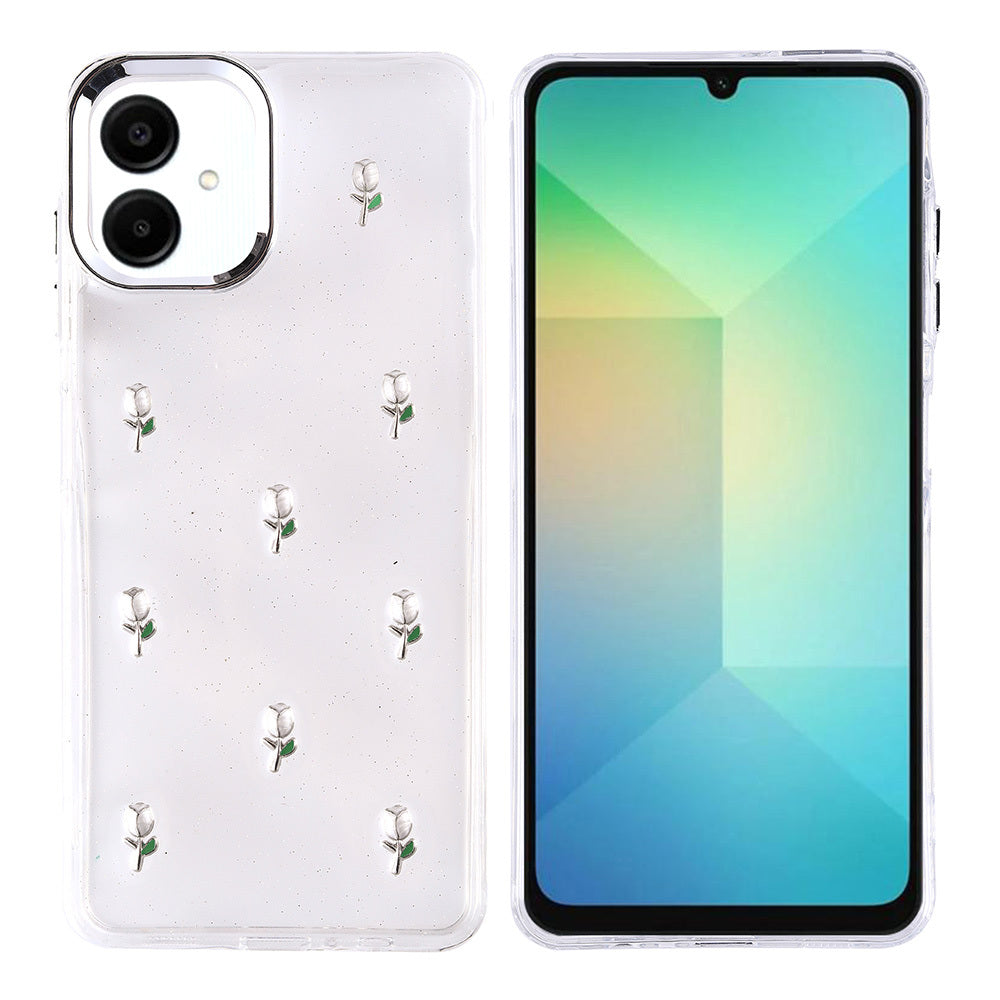 Galaxy A06 Kılıf Airbag Tasarımlı Simli Şeffaf Zore Kutup Kılıf