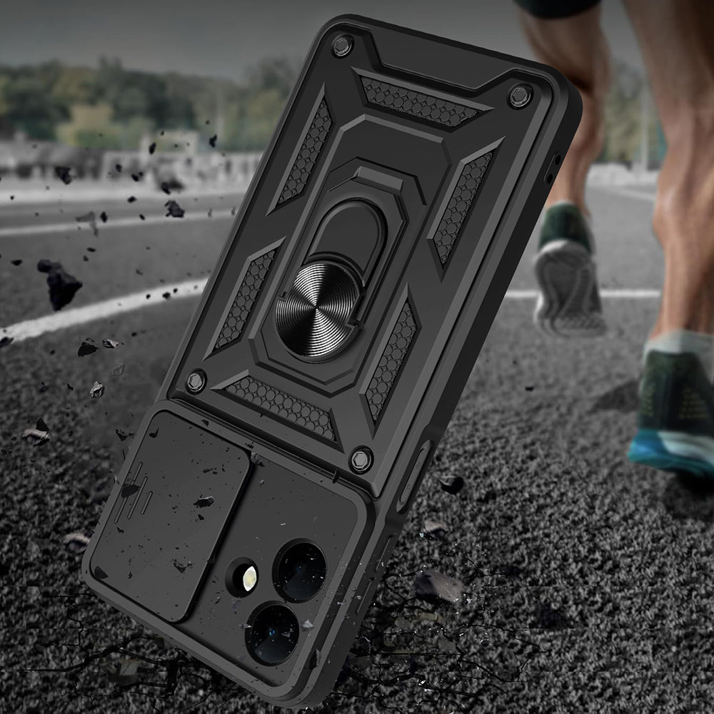 Galaxy A07 Kılıf Magnetik Standlı Kamera Korumalı Zore Sürgülü Vega Kılıf