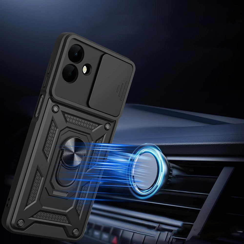 Galaxy A07 Kılıf Magnetik Standlı Kamera Korumalı Zore Sürgülü Vega Kılıf