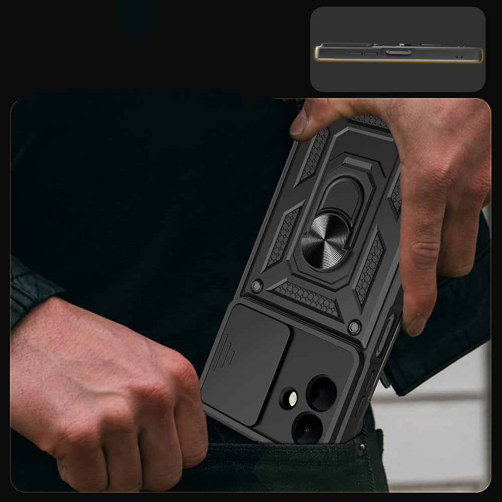 Galaxy A07 Kılıf Magnetik Standlı Kamera Korumalı Zore Sürgülü Vega Kılıf