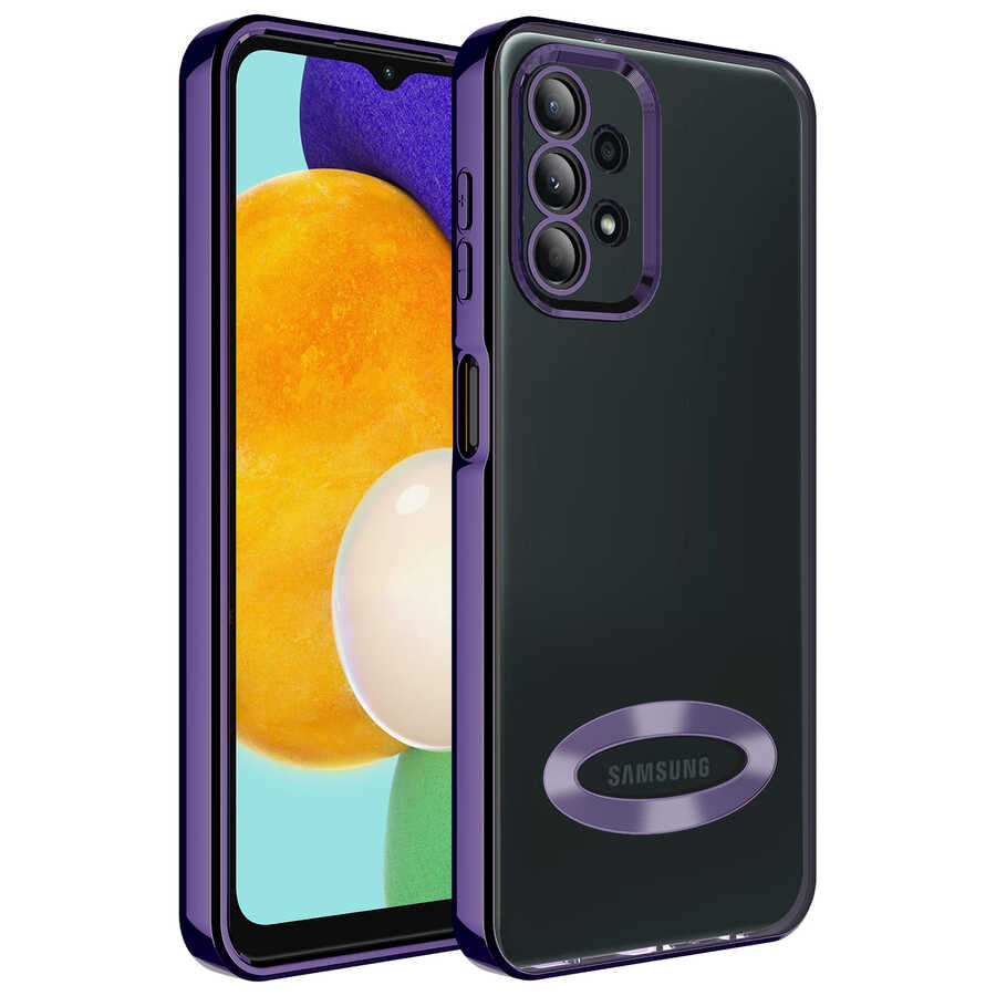 Galaxy A13 4G Kılıf Kamera Korumalı Logo Gösteren Zore Omega Kılıf