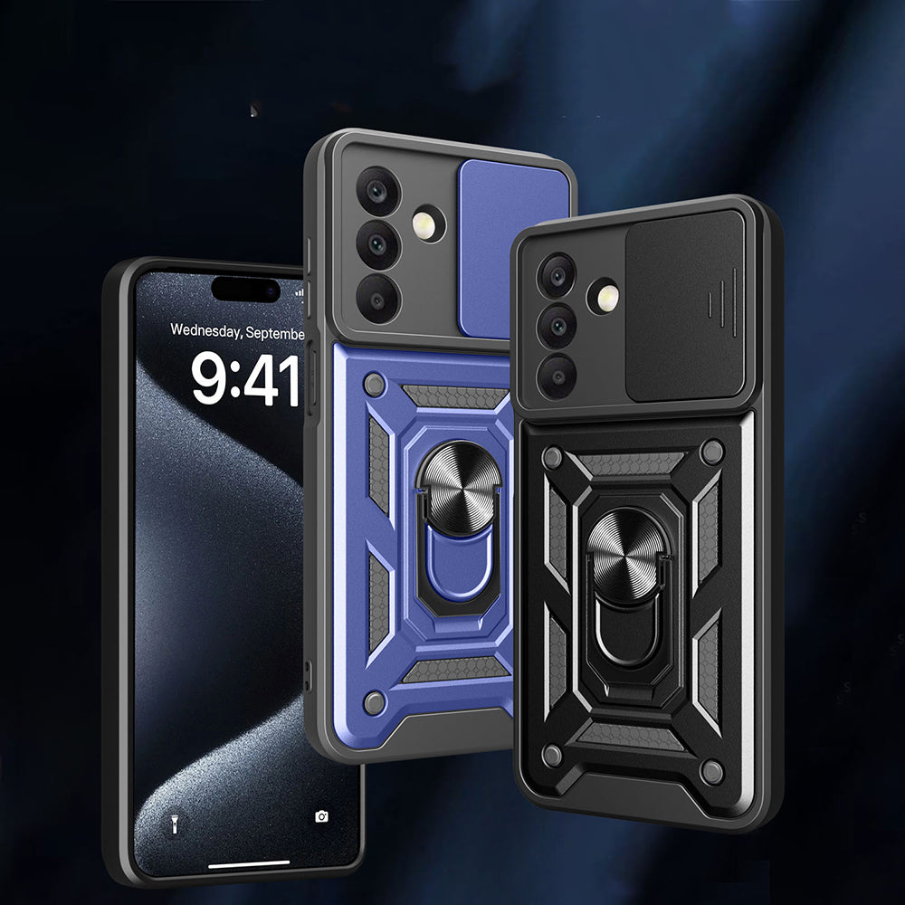 Galaxy A17 Kılıf Magnetik Standlı Kamera Korumalı Zore Sürgülü Vega Kılıf