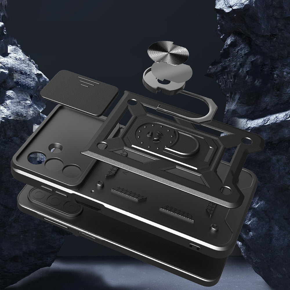 Galaxy A17 Kılıf Magnetik Standlı Kamera Korumalı Zore Sürgülü Vega Kılıf