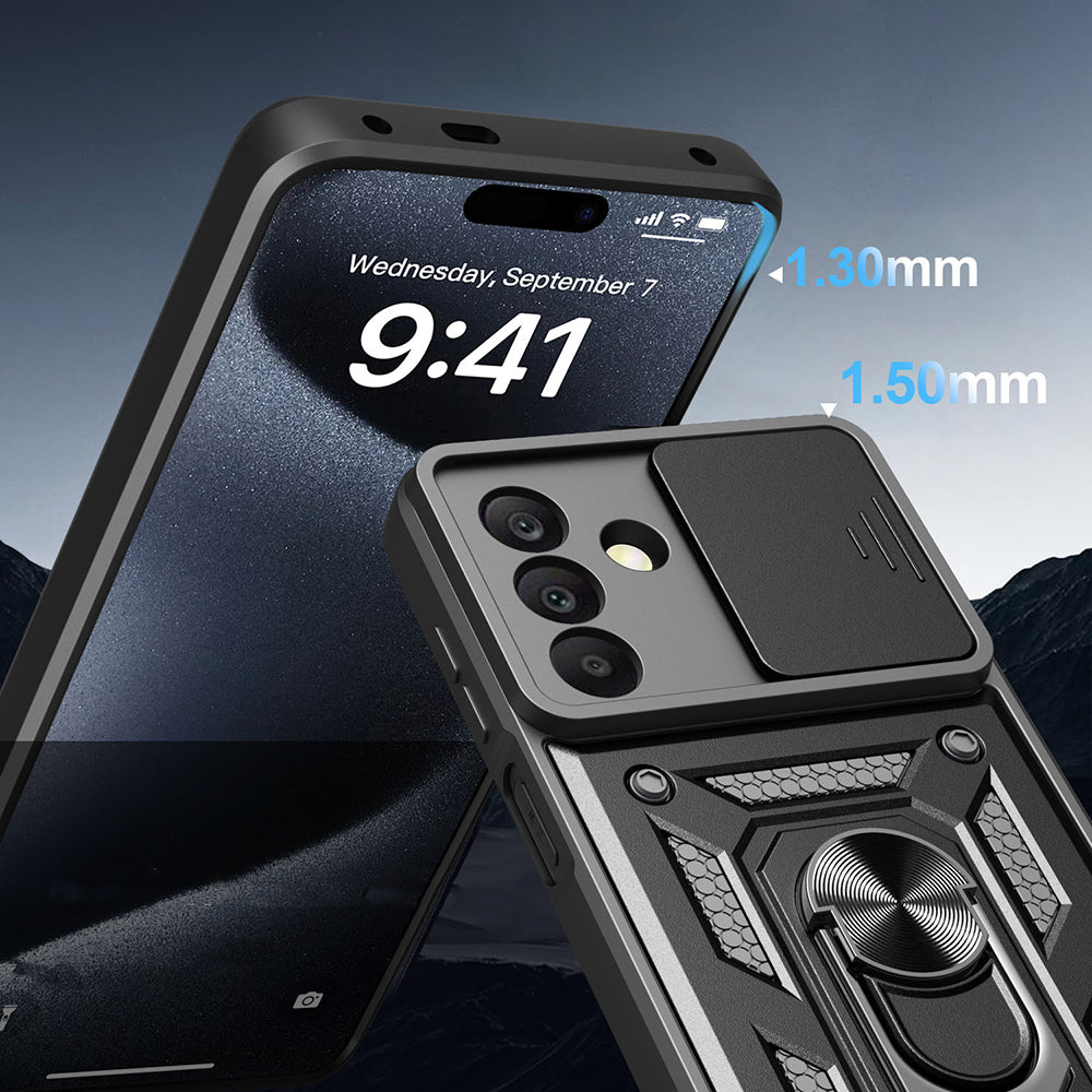 Galaxy A17 Kılıf Magnetik Standlı Kamera Korumalı Zore Sürgülü Vega Kılıf