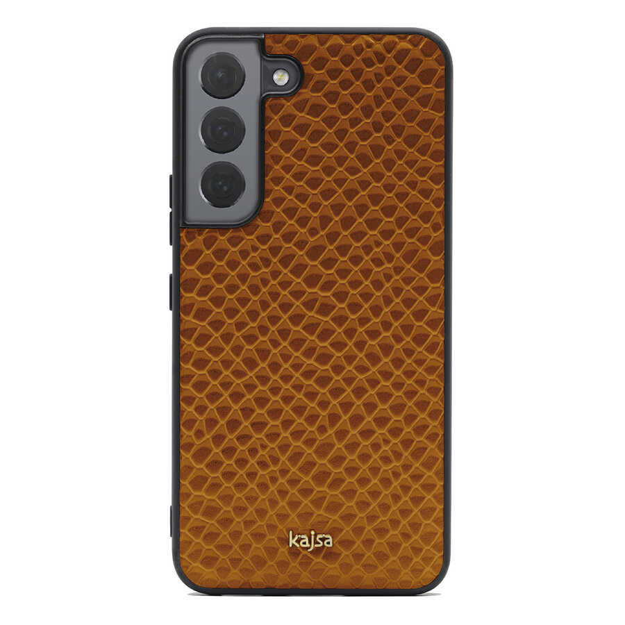 Galaxy S22 Plus Kılıf Kajsa Pearl Pattern Hakiki Deri Kılıf