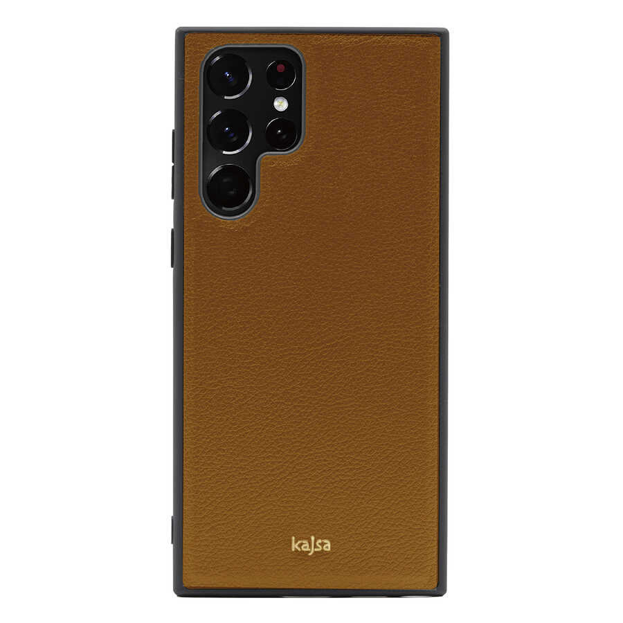 Galaxy S22 Ultra Kılıf Kajsa Luxe Collection Hakiki Deri Kılıf