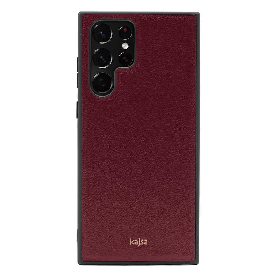 Galaxy S22 Ultra Kılıf Kajsa Luxe Collection Hakiki Deri Kılıf