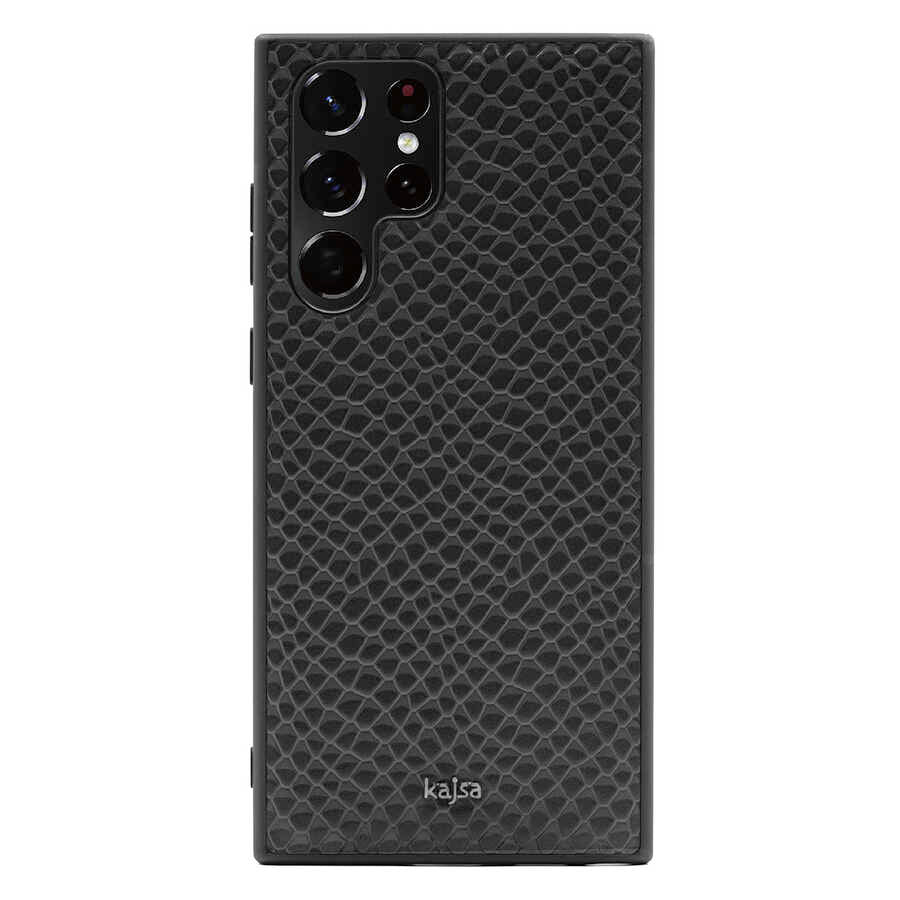 Galaxy S22 Ultra Kılıf Kajsa Pearl Pattern Hakiki Deri Kılıf