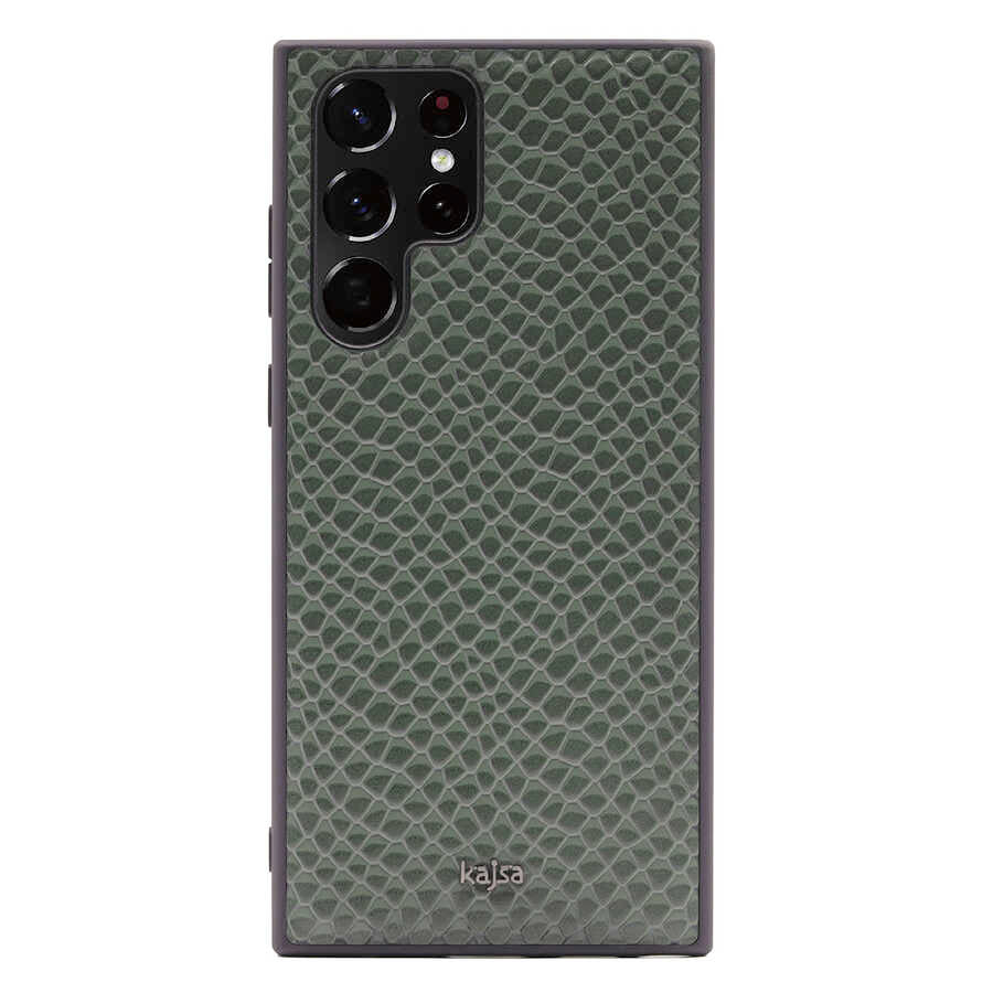 Galaxy S22 Ultra Kılıf Kajsa Pearl Pattern Hakiki Deri Kılıf