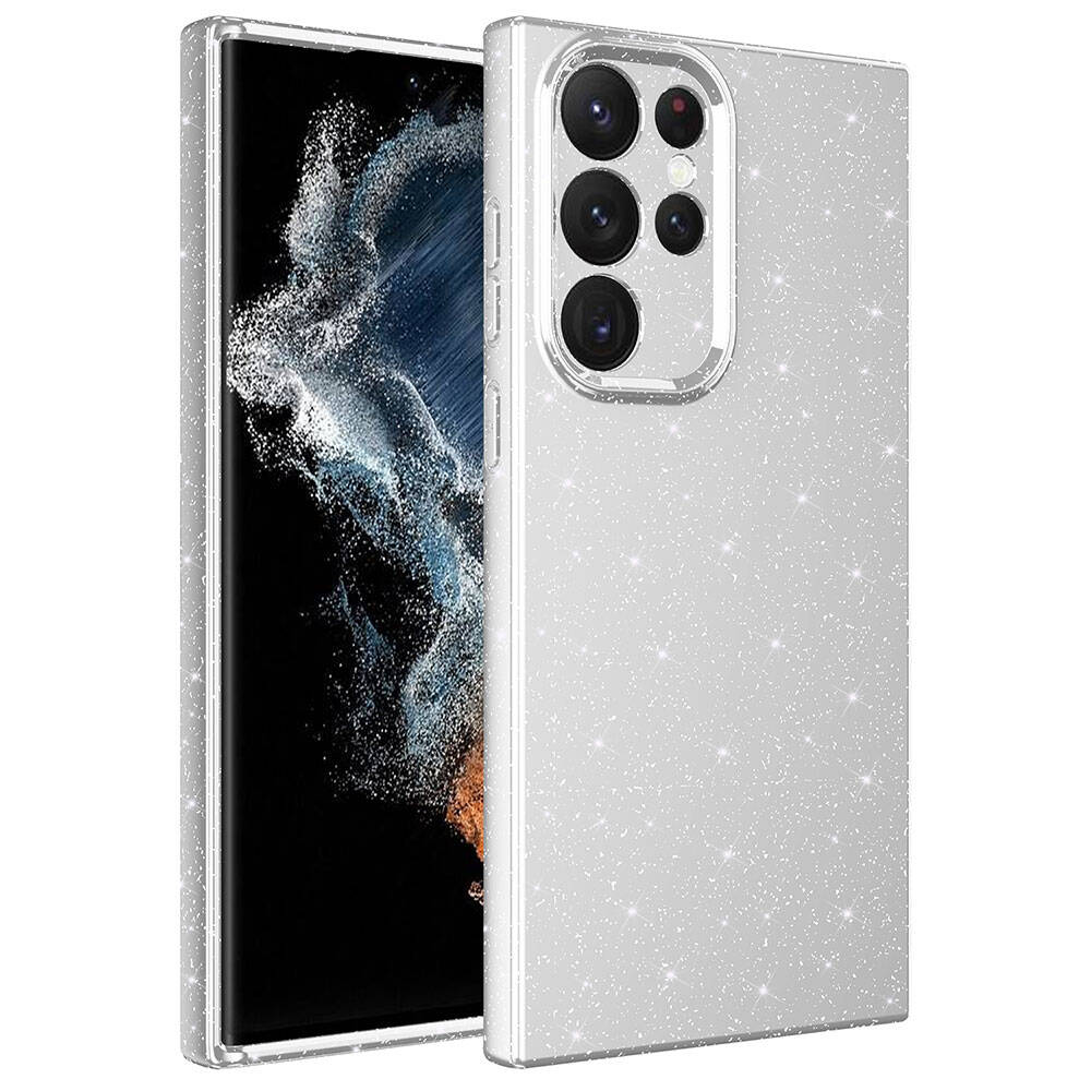 Galaxy S22 Ultra Kılıf Kamera Korumalı Simli Lüks Zore Koton Kılıf
