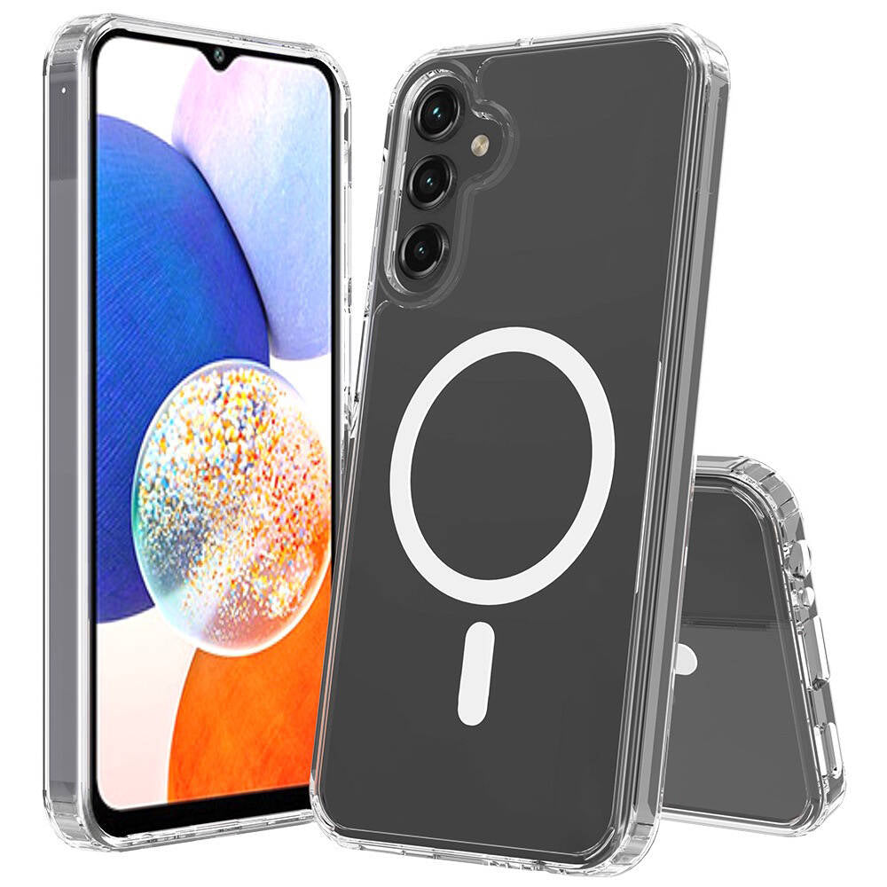 Galaxy S23 FE Kılıf M-safe Şarj Özellikli Şeffaf Sert PC Zore Embos Kılıf