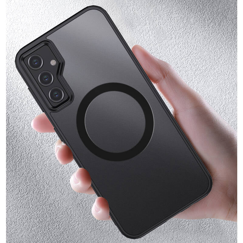 Galaxy S23 FE Kılıf Sert PC Arka Yüzey Wireless Şarj Özellikli Zore Flet M-safe Kılıf