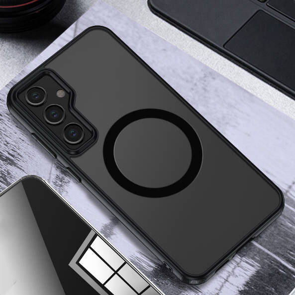 Galaxy S23 FE Kılıf Sert PC Arka Yüzey Wireless Şarj Özellikli Zore Flet M-safe Kılıf