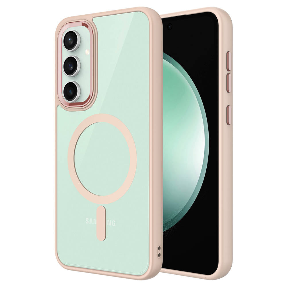 Galaxy S23 FE Kılıf Wireless Şarj Özellikli Zore Krom M-safe Silikon Kılıf