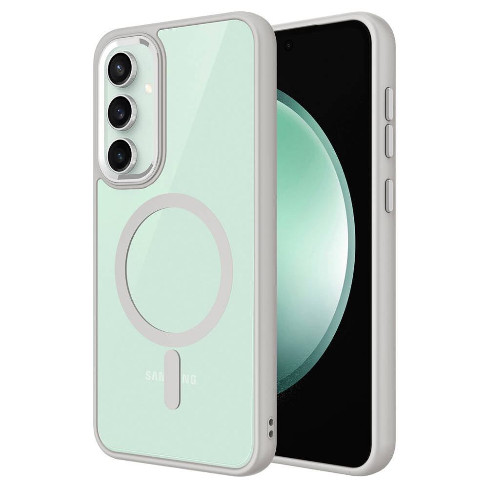 Galaxy S23 FE Kılıf Wireless Şarj Özellikli Zore Krom M-safe Silikon Kılıf