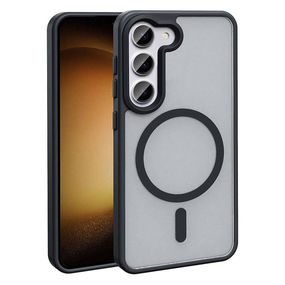 Galaxy S23 Kılıf M-safe Şarj Özellikli Mat Arka Yüzey Zore Sio Kılıf