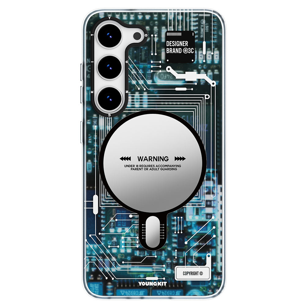 Galaxy S23 Kılıf M-safe Şarj Özellikli YoungKit Technology Serisi Kılıf