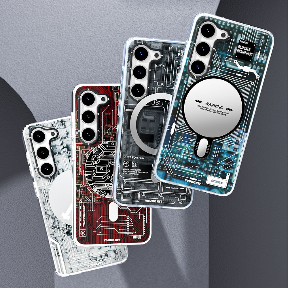 Galaxy S23 Kılıf M-safe Şarj Özellikli YoungKit Technology Serisi Kılıf