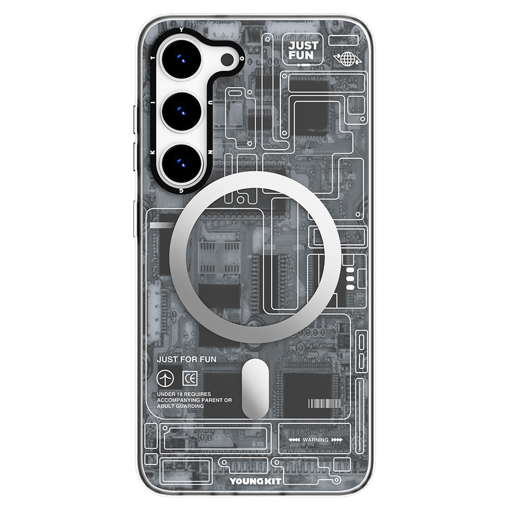 Galaxy S23 Kılıf M-safe Şarj Özellikli YoungKit Technology Serisi Kılıf
