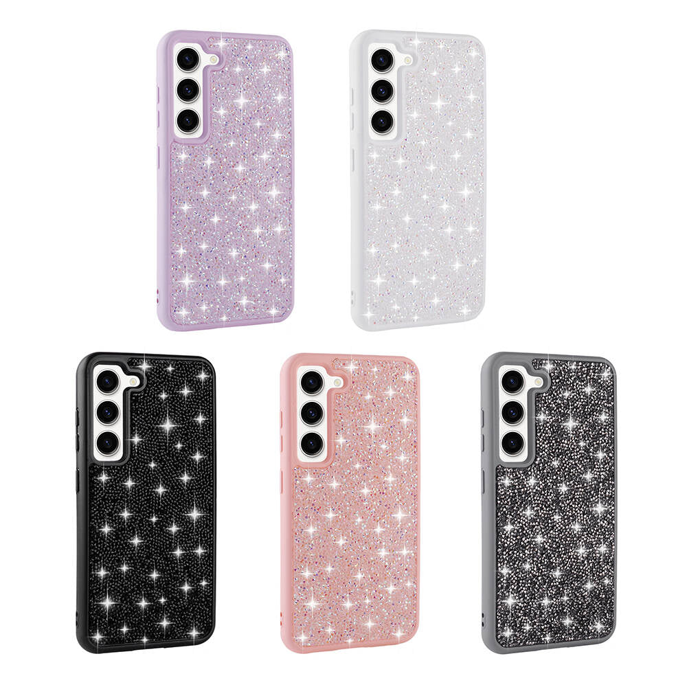 Galaxy S23 Kılıf Parlak Taşlı Tasarım Zore Pırlanta Kılıf