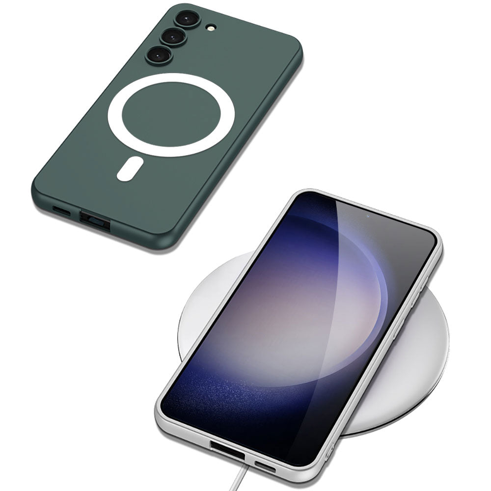 Galaxy S23 Kılıf Wireless Şarj Özellikli Zore Kıpta M-safe Silikon Kılıf