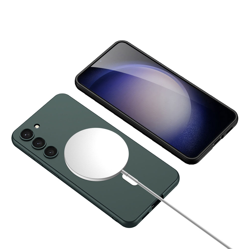 Galaxy S23 Kılıf Wireless Şarj Özellikli Zore Kıpta M-safe Silikon Kılıf