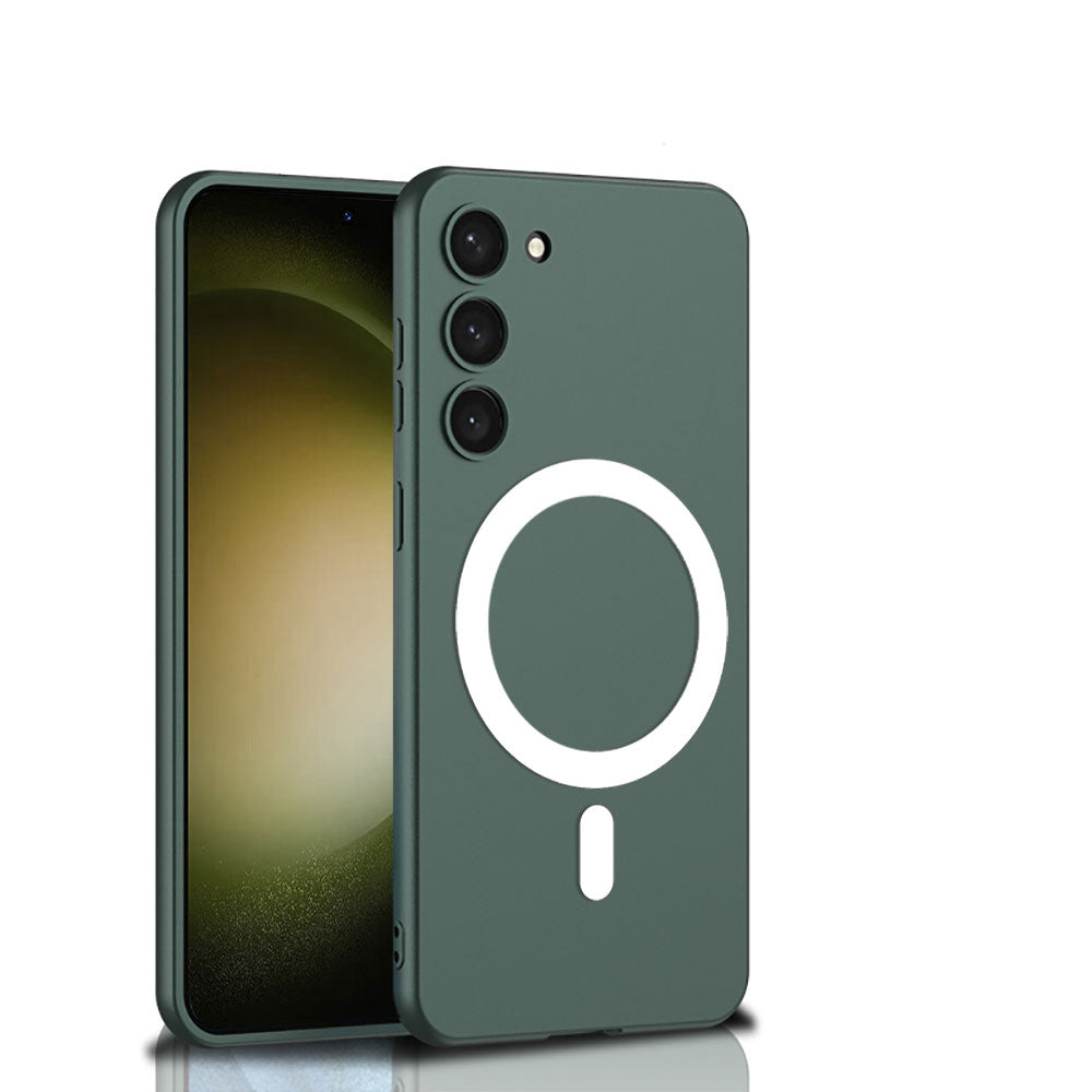 Galaxy S23 Kılıf Wireless Şarj Özellikli Zore Kıpta M-safe Silikon Kılıf