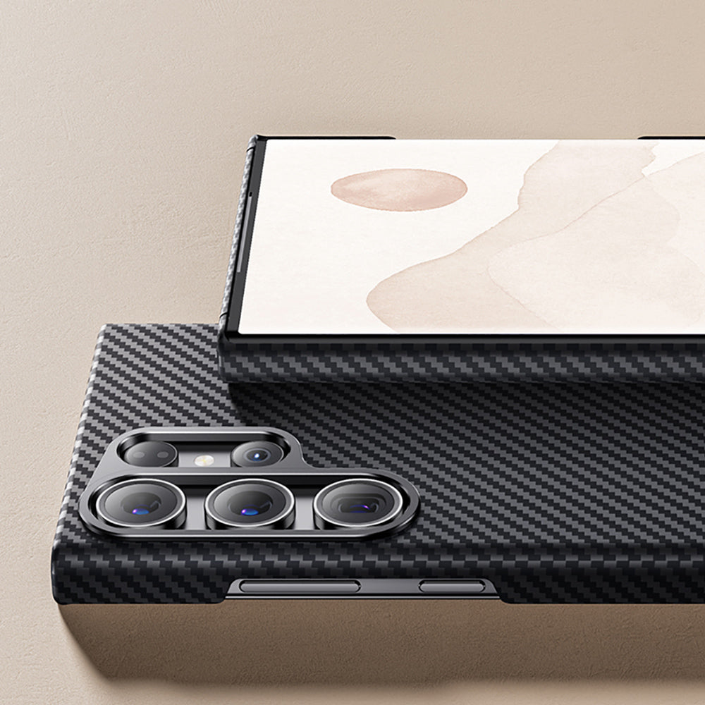 Galaxy S23 Plus Kılıf Benks M-safe Şarj Özellikli Magnetik ArmorAir 600D Kevlar Karbon Fiber Kılıf