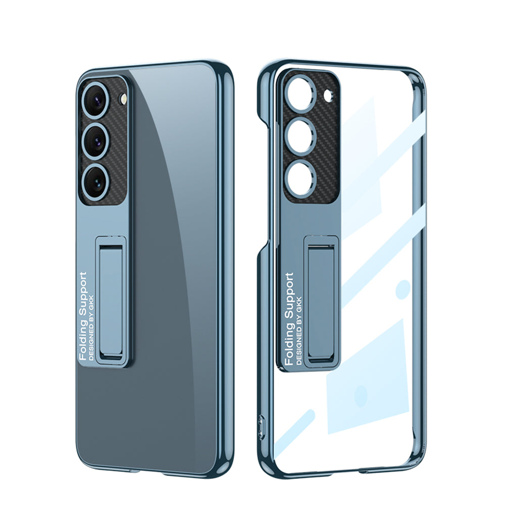 Galaxy S23 Plus Kılıf Kamera Korumalı Şeffaf Tasarımlı Zore Lego Standlı Kılıf