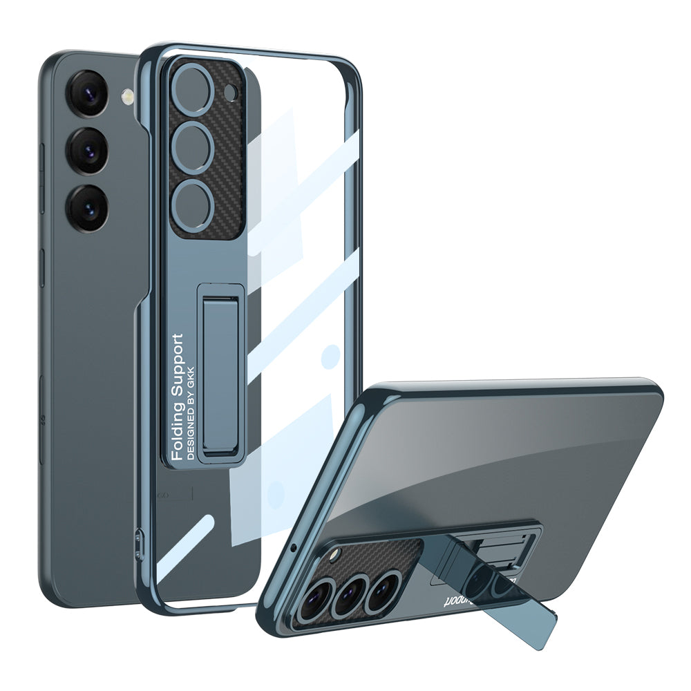 Galaxy S23 Plus Kılıf Kamera Korumalı Şeffaf Tasarımlı Zore Lego Standlı Kılıf