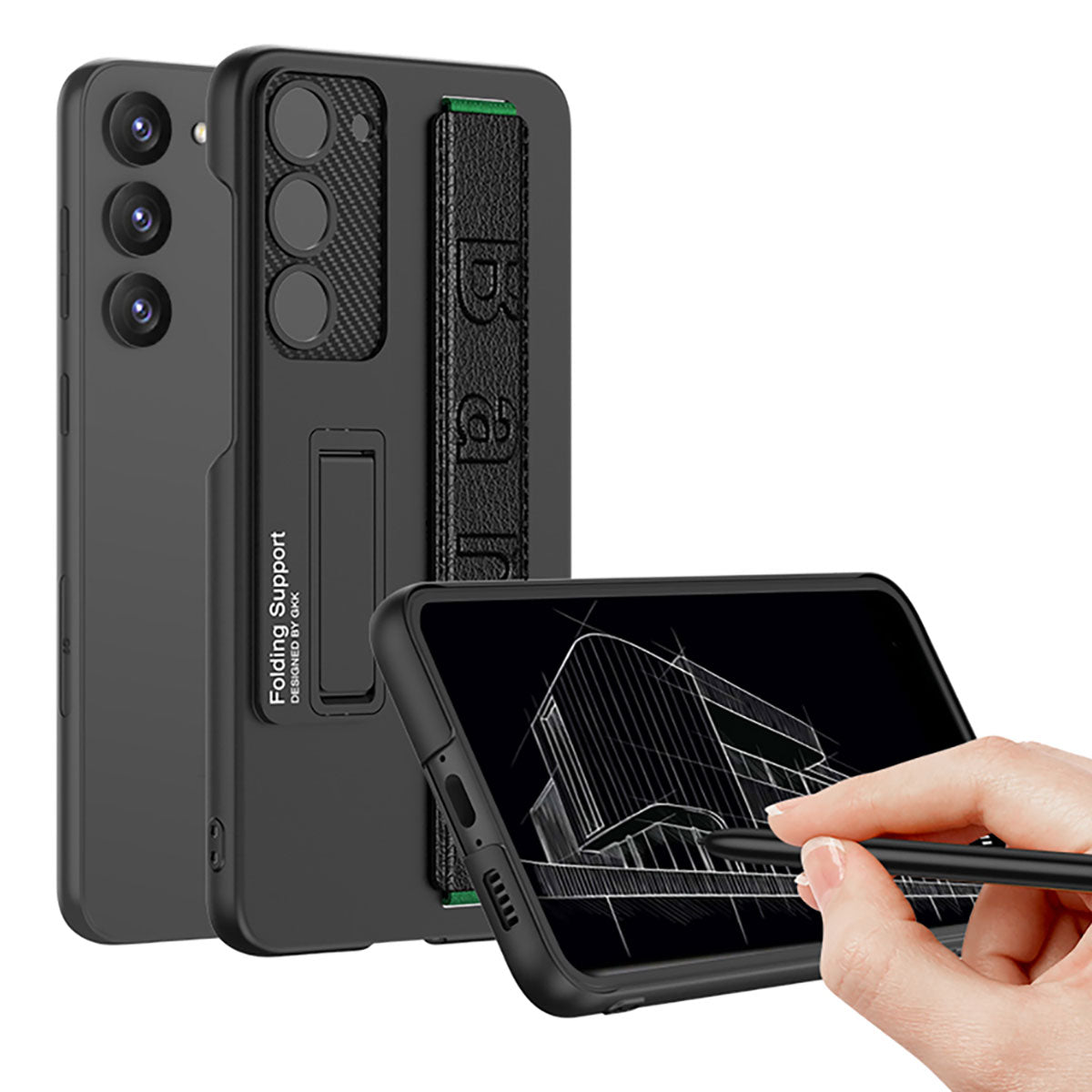 Galaxy S23 Plus Kılıf Standlı El Tutacaklı Zore Band Kılıf