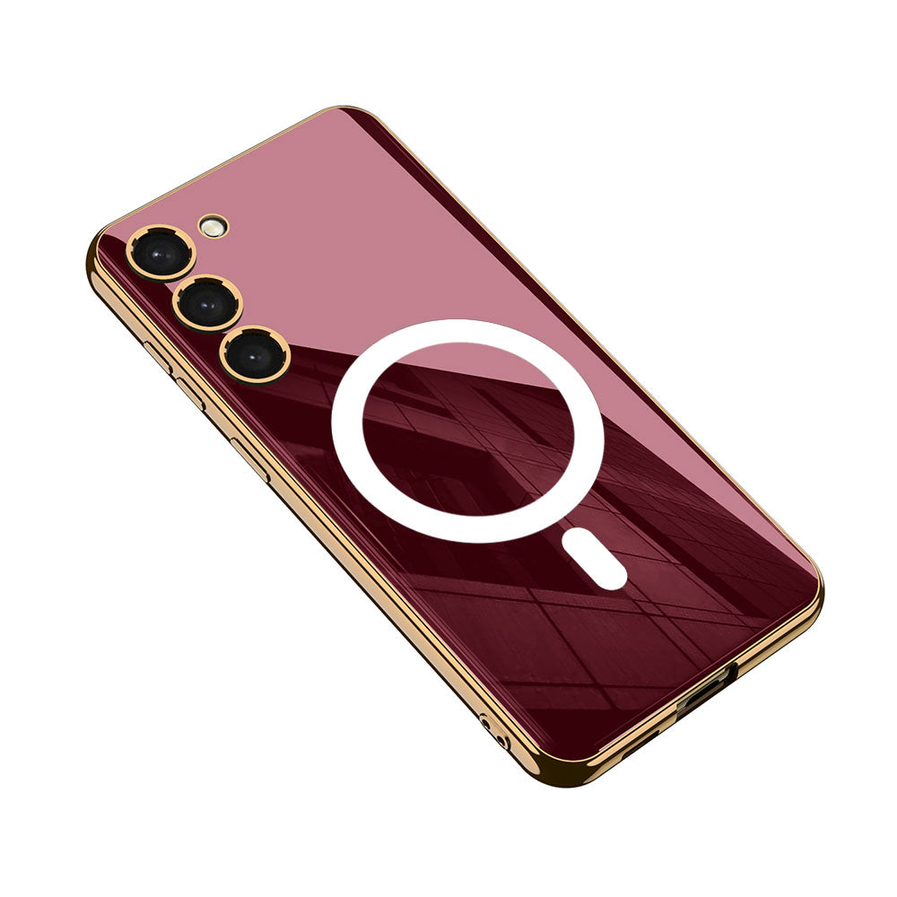 Galaxy S23 Plus Kılıf Wireless Şarj Özellikli Kenarları Elektroplating Kaplama Aynalı Zore Kent Kılıf