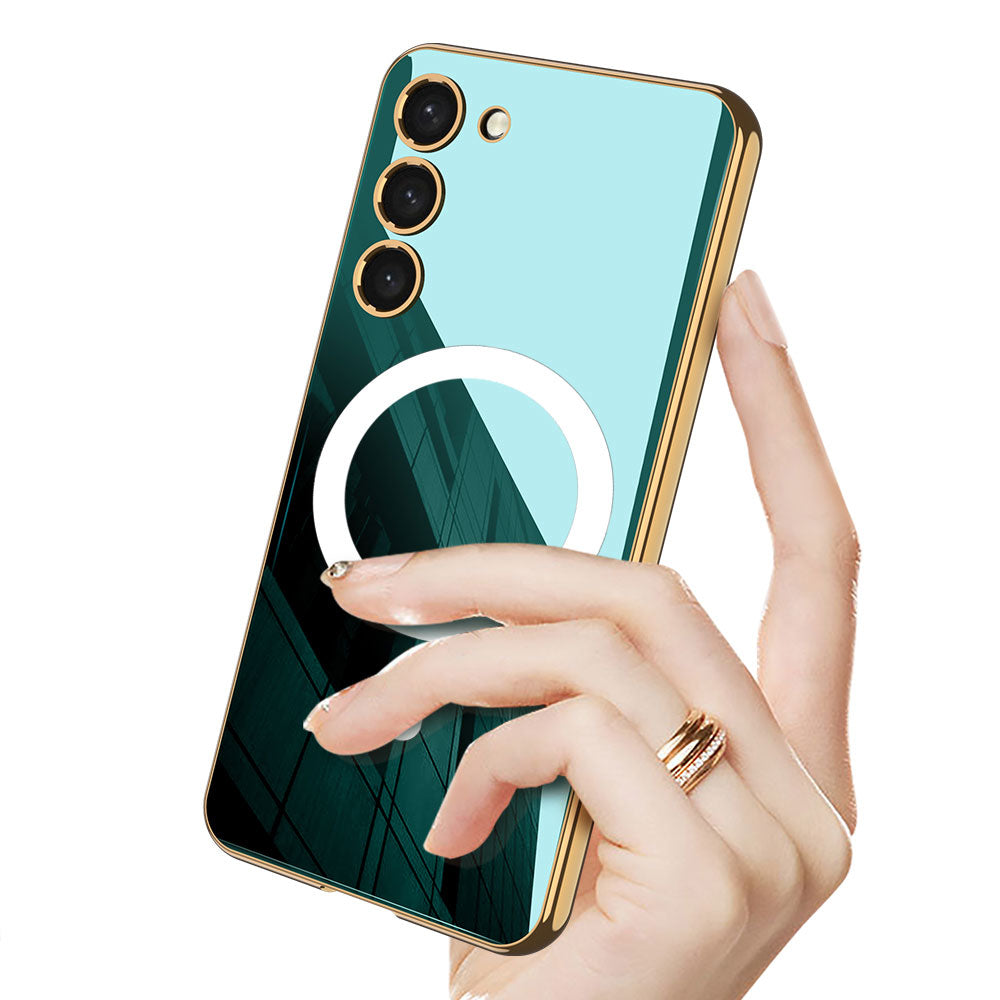 Galaxy S23 Plus Kılıf Wireless Şarj Özellikli Kenarları Elektroplating Kaplama Aynalı Zore Kent Kılıf