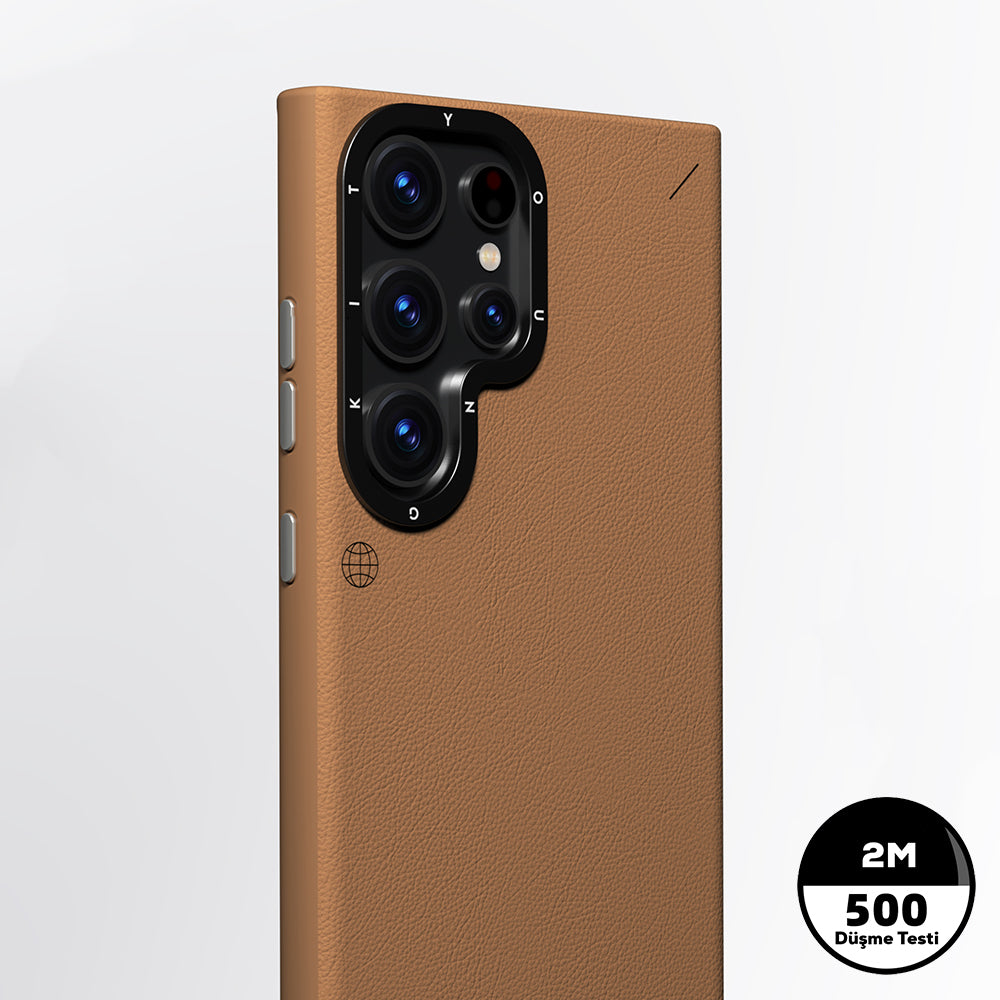 Galaxy S23 Ultra Kılıf M-safe Şarj Özellikli Basit Mat Deri Desenli Youngkit Tech Fashion Serisi Kılıf