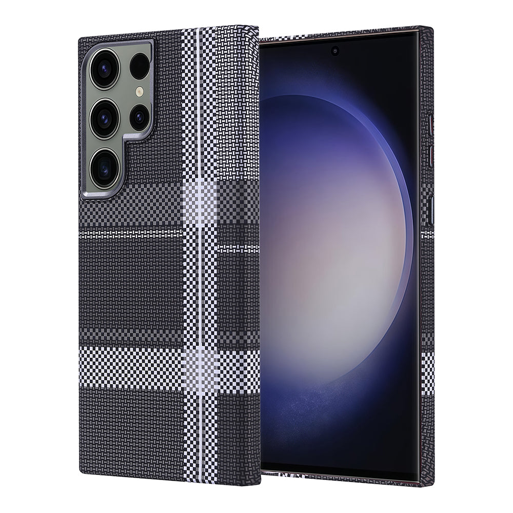 Galaxy S23 Ultra Kılıf M-safe Şarj Özellikli Karbon Fiber Görünümlü Zore Nekst Kılıf