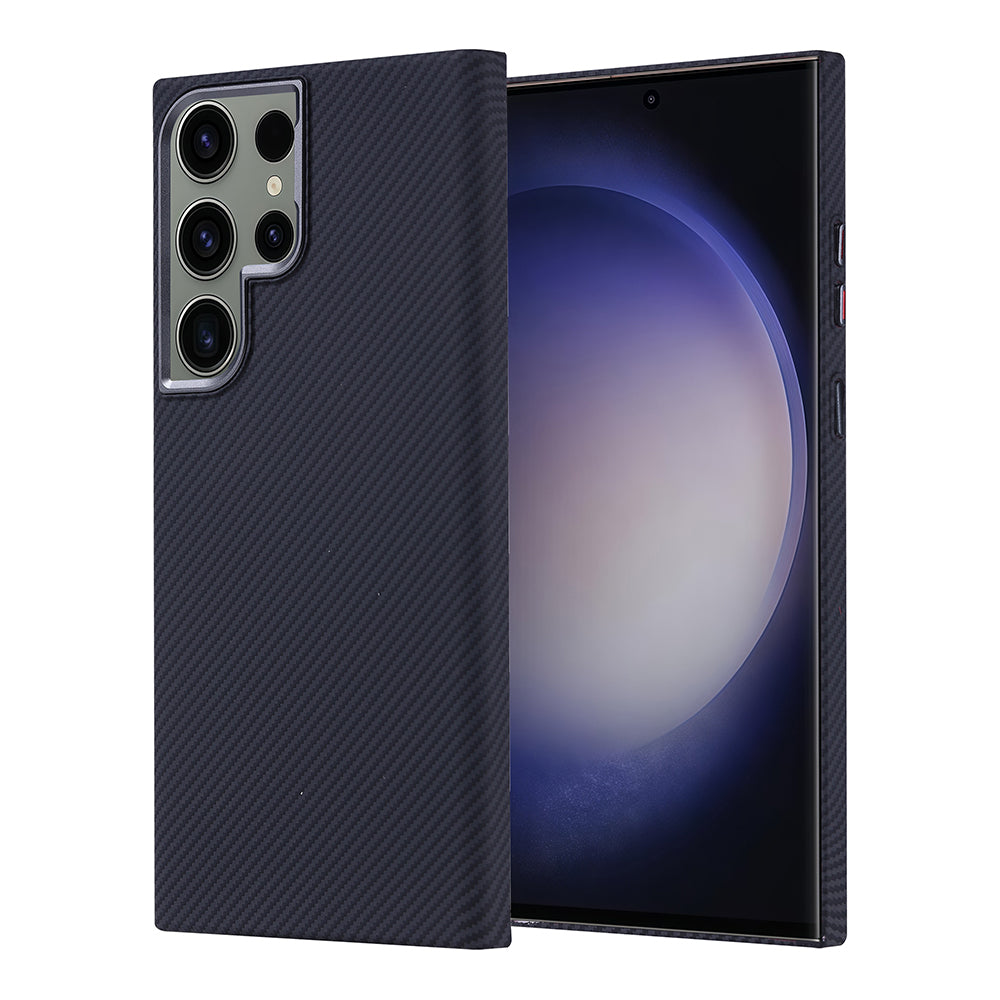 Galaxy S23 Ultra Kılıf M-safe Şarj Özellikli Karbon Fiber Görünümlü Zore Nekst Kılıf