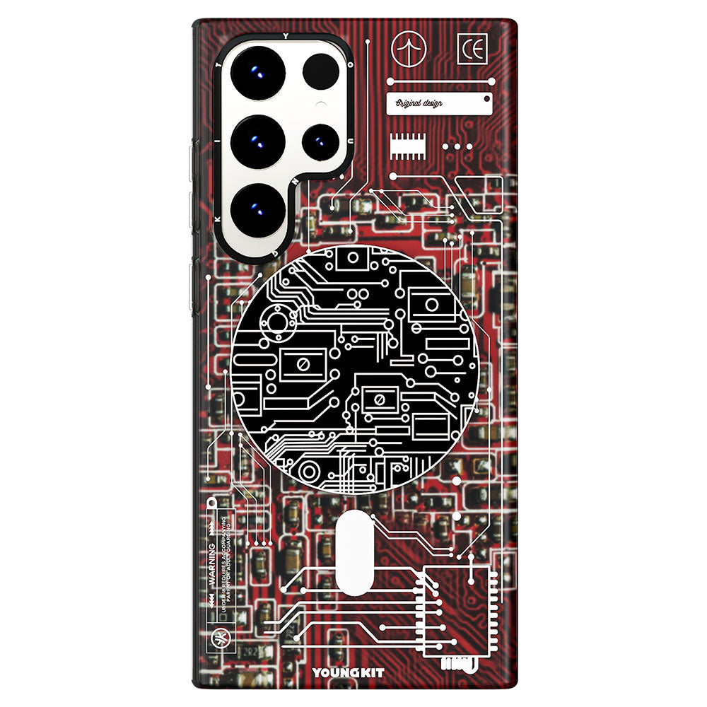 Galaxy S23 Ultra Kılıf M-safe Şarj Özellikli YoungKit Technology Serisi Kılıf