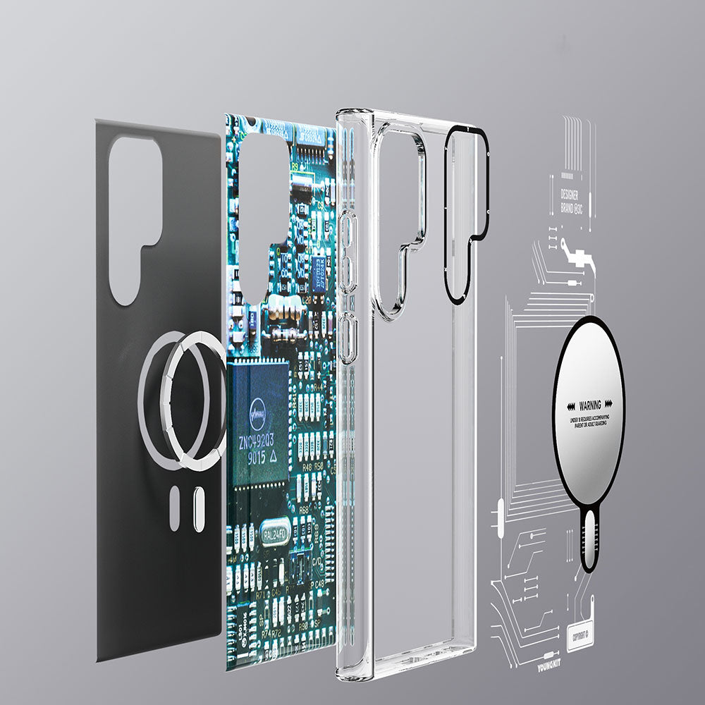 Galaxy S23 Ultra Kılıf M-safe Şarj Özellikli YoungKit Technology Serisi Kılıf