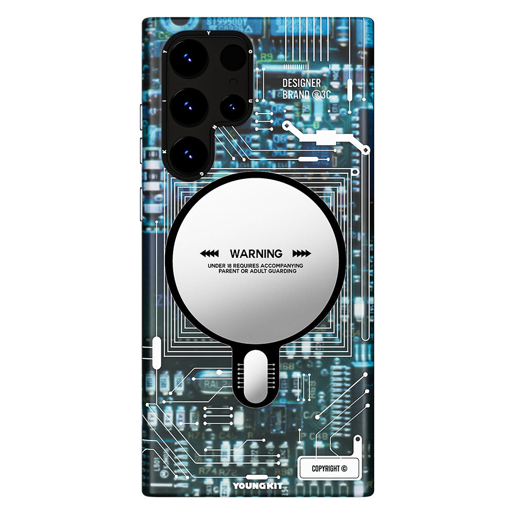 Galaxy S23 Ultra Kılıf M-safe Şarj Özellikli YoungKit Technology Serisi Kılıf