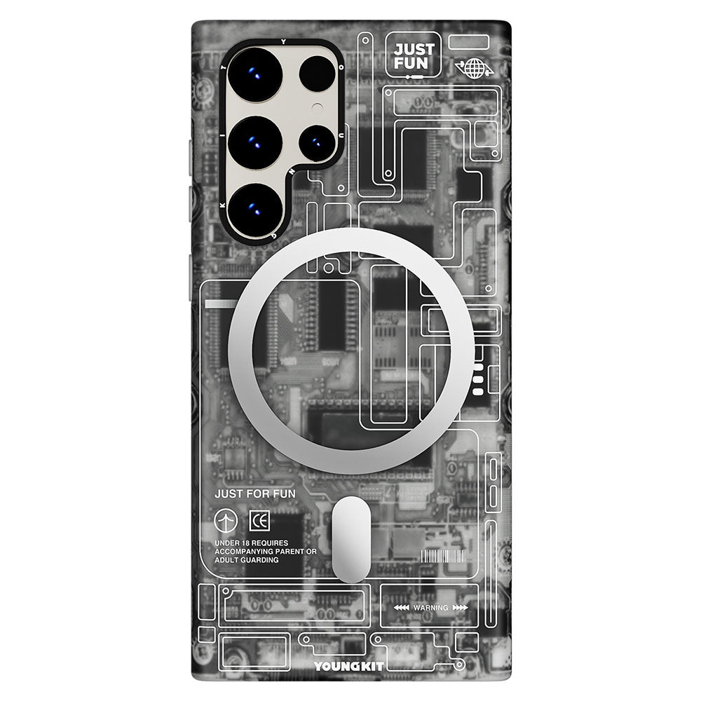 Galaxy S23 Ultra Kılıf M-safe Şarj Özellikli YoungKit Technology Serisi Kılıf