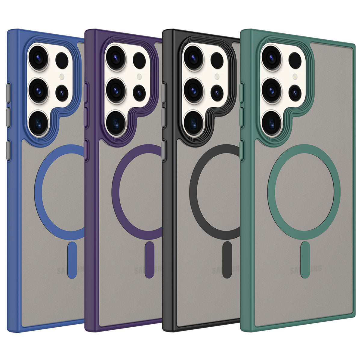 Galaxy S23 Ultra Kılıf Mat Arka Yüzey Wireless Şarj Özellikli Zore Flet M-safe Kılıf