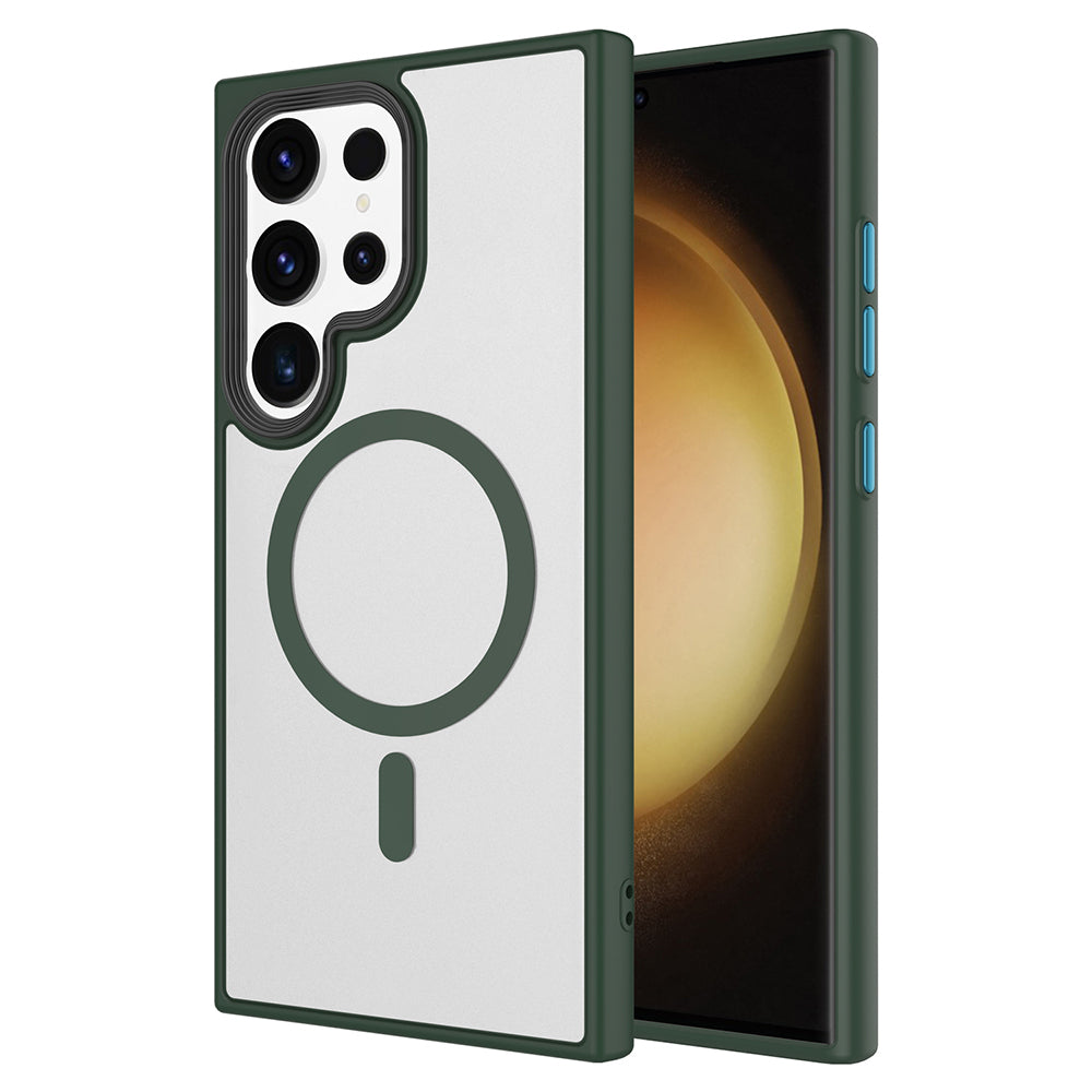 Galaxy S23 Ultra Kılıf Mat Arka Yüzey Wireless Şarj Özellikli Zore Flet M-safe Kılıf