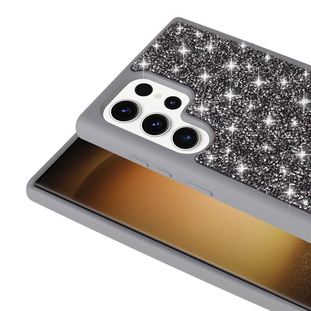 Galaxy S23 Ultra Kılıf Parlak Taşlı Tasarım Zore Pırlanta Kılıf